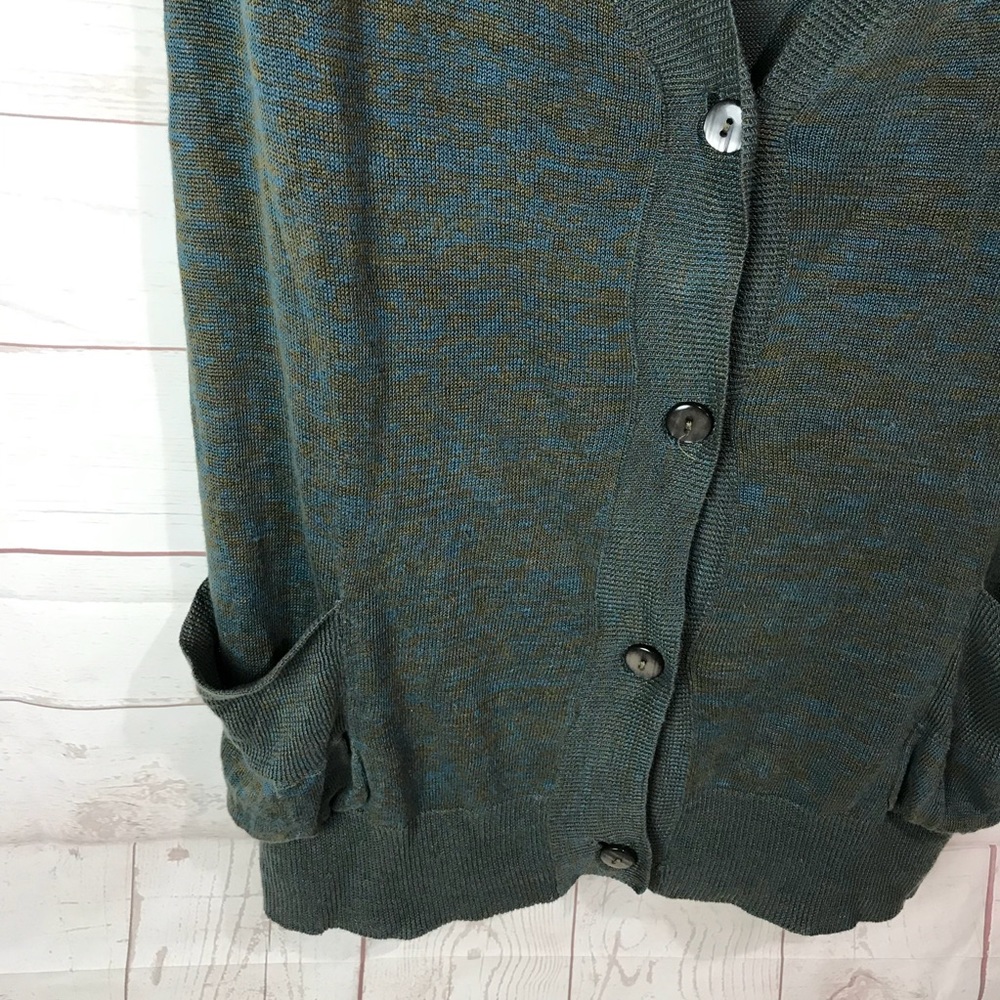 Free People | short sleeve linen Button Cardi M - Picture 2 of 4